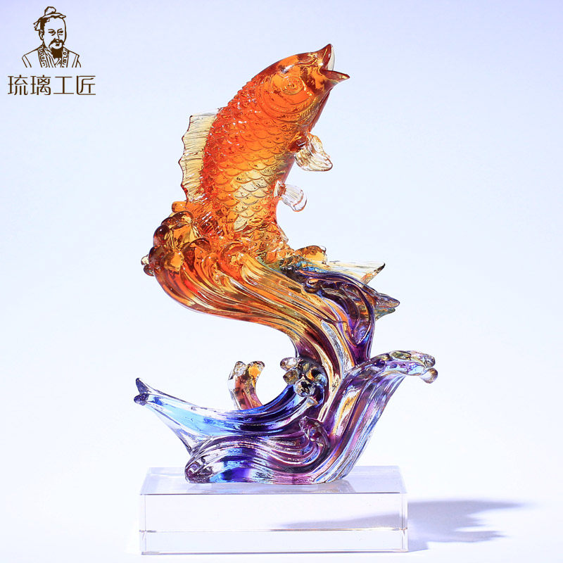 琉璃鱼的工艺品招财客厅水晶装饰品摆件创意乔迁新居实用高档奢华,家居饰品,装饰摆件,淘宝优惠券,粉丝福利购,淘宝优惠卷
