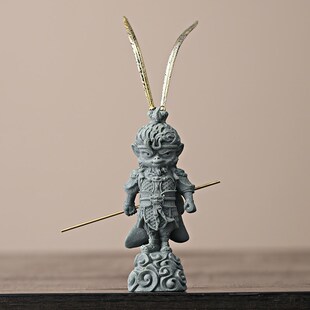 青砂石悟空摆件齐天大圣家居桌面茶宠工艺品装饰品微景观鱼缸造景