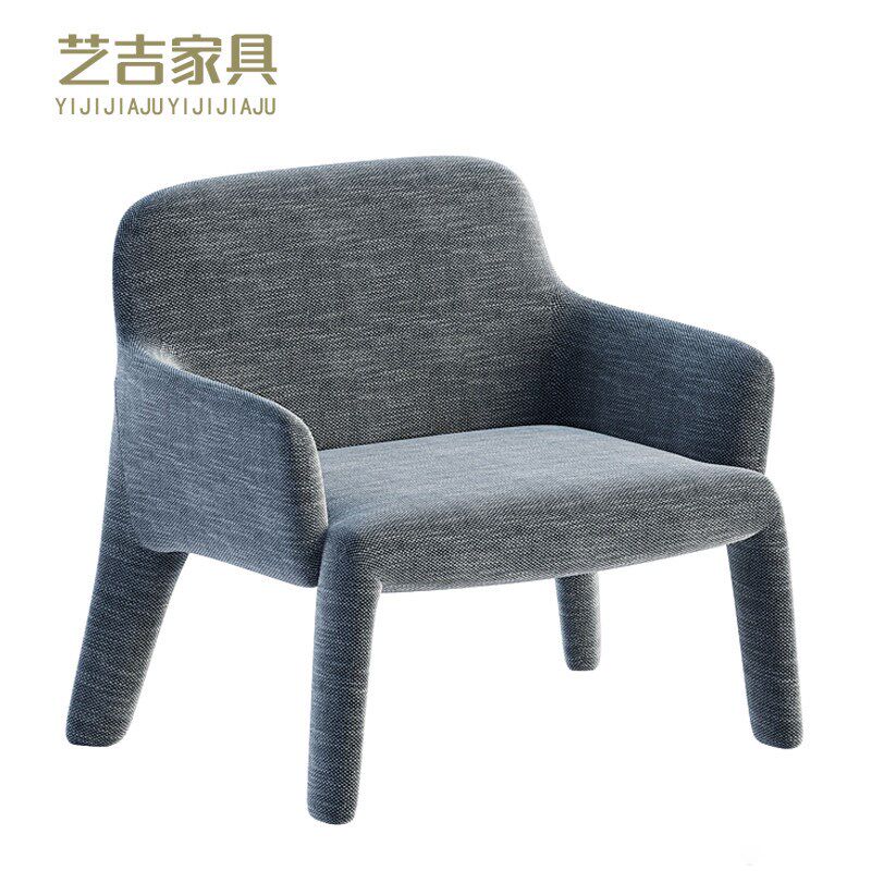 实木单人沙发椅酒店样板房售楼处会客厅接待洽谈椅家用书房阳台椅