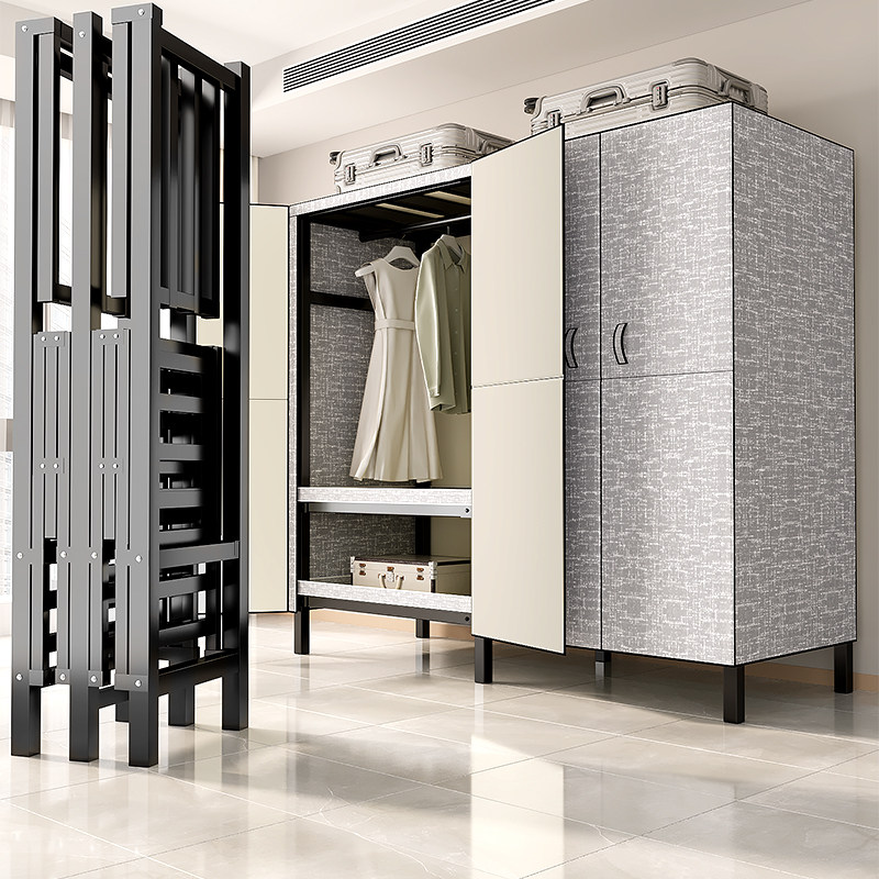 免安装开门式折叠衣柜结实耐用卧室家用布衣柜出租房钢管加粗加厚,住宅家具,独立衣柜,淘宝优惠券,粉丝福利购,淘宝优惠卷