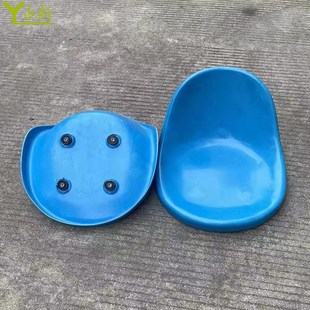 蓝橘色带靠背椅子凳子面食堂快餐桌替更换板凳面座椅配件吧凳面