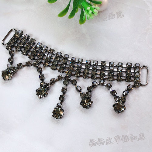 貂皮裘皮皮草大衣水貂水钻扣子纽扣 高档新款袖口后背装饰链条