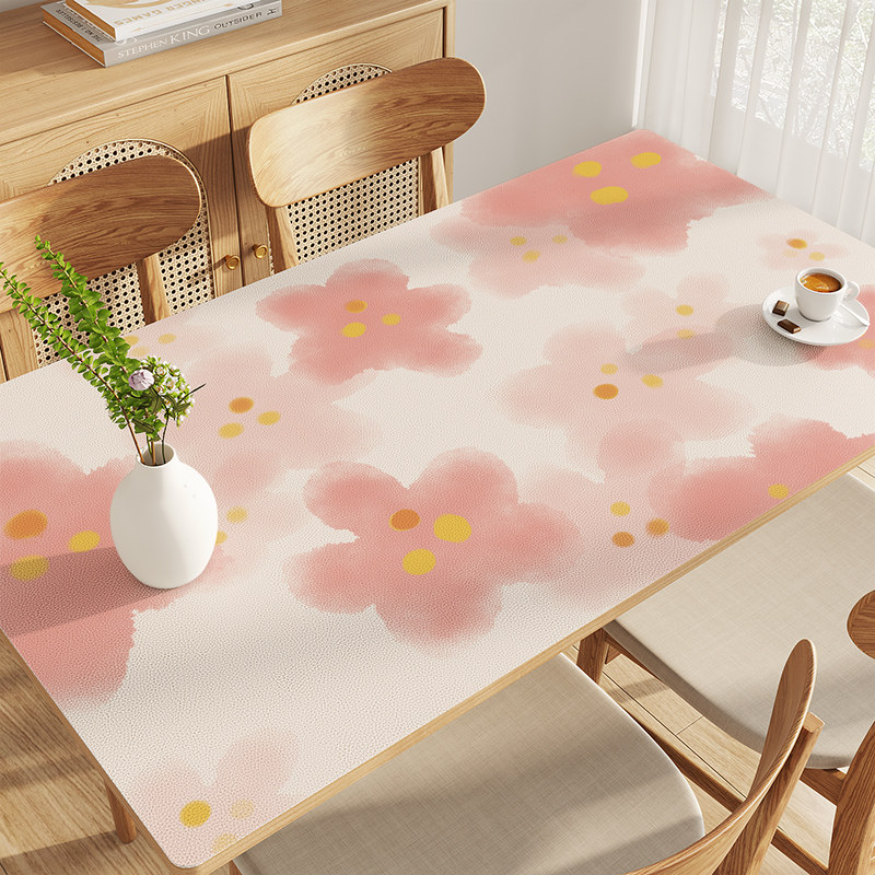 小清新桌布防水防油可擦洗皮革硅胶餐桌桌垫家用长方形桌面保护垫,居家布艺,桌布,淘宝优惠券,粉丝福利购,淘宝优惠卷