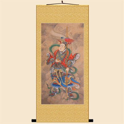 马元帅马灵官 华光大帝神像画水陆画 复古装饰画绢布卷轴挂画定制