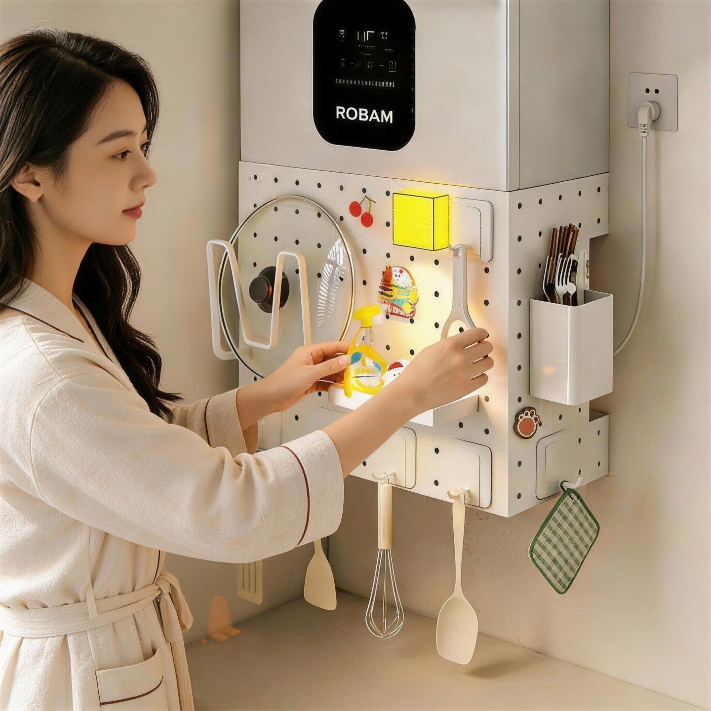 热水器遮挡罩燃气管道装饰遮挡洞洞板厨房置物架壁挂管线遮丑挡板