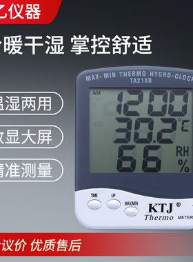 室内温湿度计高精度家用电子温度计湿度计大棚工业温湿度表TA218B