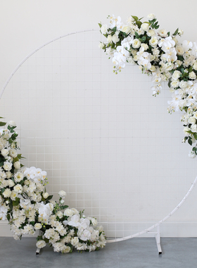 西式婚庆蝴蝶兰花艺套装花拱门背景布置排花仿真绢花舞台留影区花