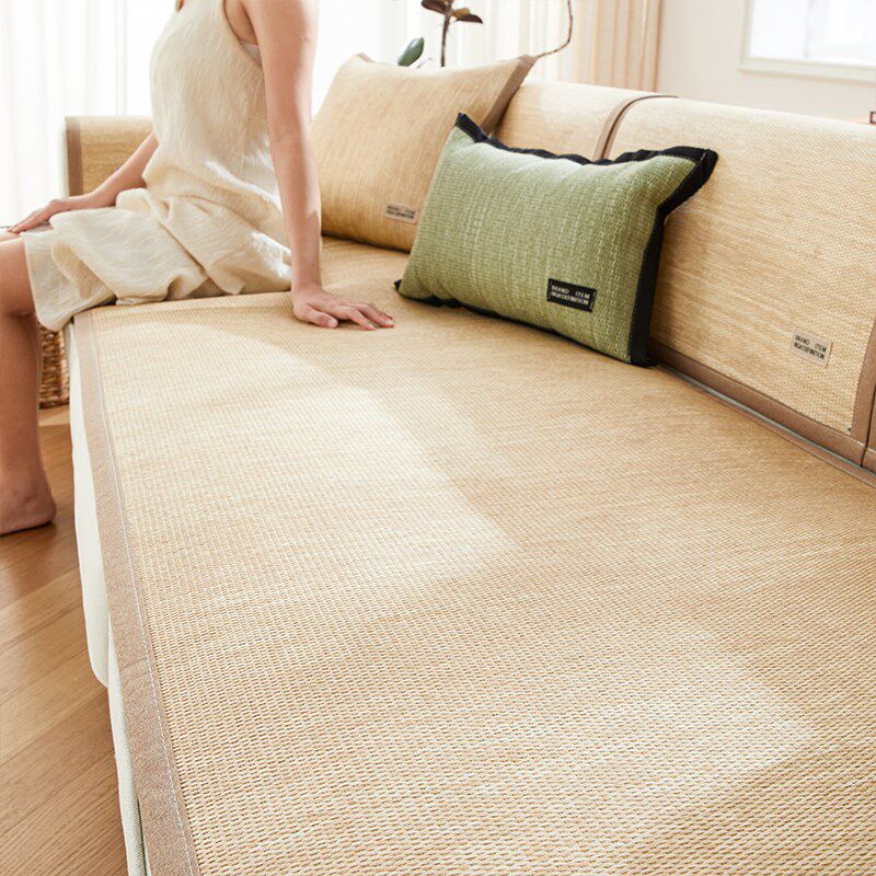 冰丝沙发垫四季通用2024新款夏季凉席冷感藤席坐垫子防滑沙发套罩
