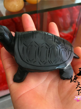 天然黑玉石乌龟小扒龟长寿桌面家居客厅玄关电视柜送礼装饰品摆件