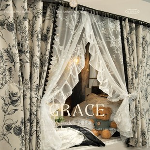 橘喵复古宿舍上铺床帘强遮光布u型轨道大学生寝室下铺遮挡帘窗帘