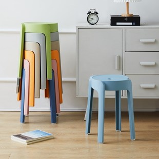 简约塑料凳加厚圆凳换鞋 凳可叠放凳子马凳梳妆凳餐凳板凳等位椅凳