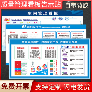 工厂车间质量管理看板安全生产质量品质管理告示贴公司企业6S现场
