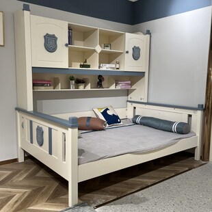 全实木儿童衣柜床一体床柜一体组合床书柜小户型省空间高箱床