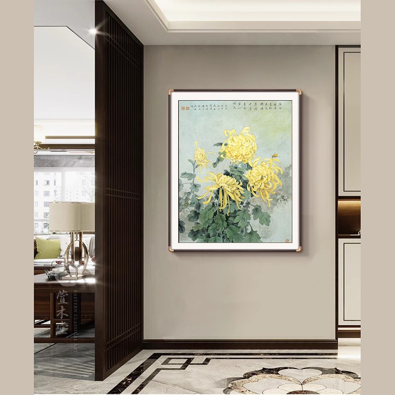 苏绣DIY套件初学 黄菊花 玄关客厅卧室餐厅书房茶室 刺绣装饰画