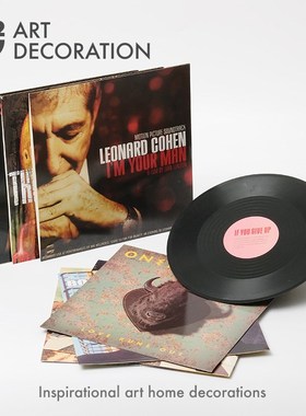 复古黑胶唱片仿真LP墙面装饰书房样板间音响软装饰品摆件拍摄道具