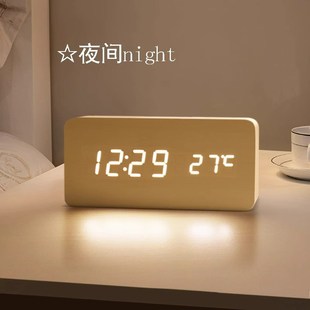 电子LED数字时钟客厅电视柜高档摆件充电钟桌面台式挂墙学生闹钟