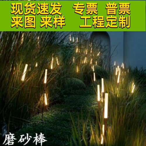 LED发光亚克力磨砂棒气泡芦苇灯户外防水景观灯不锈钢插地草坪灯