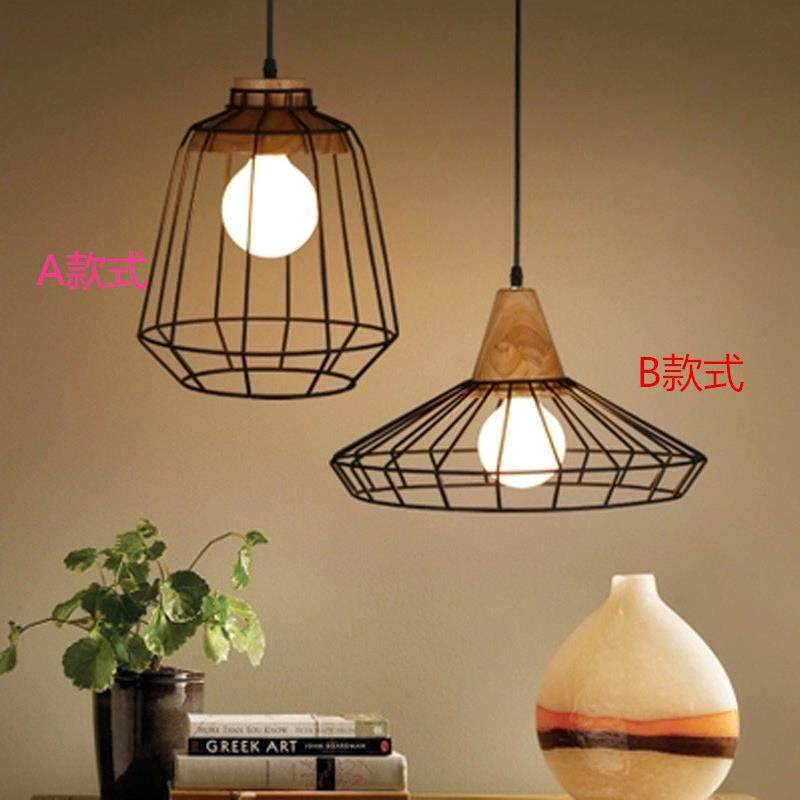 创意北欧工业风铁艺吊灯loft复古餐厅咖啡厅吧台仿原木灯具,家装灯饰光源,智能吊灯,淘宝优惠券,粉丝福利购,淘宝优惠卷