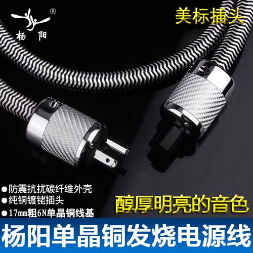 YYAUDIO杨阳 发烧级电源线单晶铜功放音响CD胆机滤波器音箱连接线