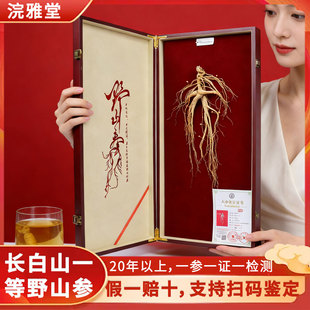 正宗20年野山参带证书长白山人参礼盒装送礼泡酒长辈正品