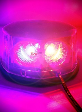 汽车cob开道警报灯爆闪灯车顶强磁吸巡逻LED超亮工程警示灯12V24V