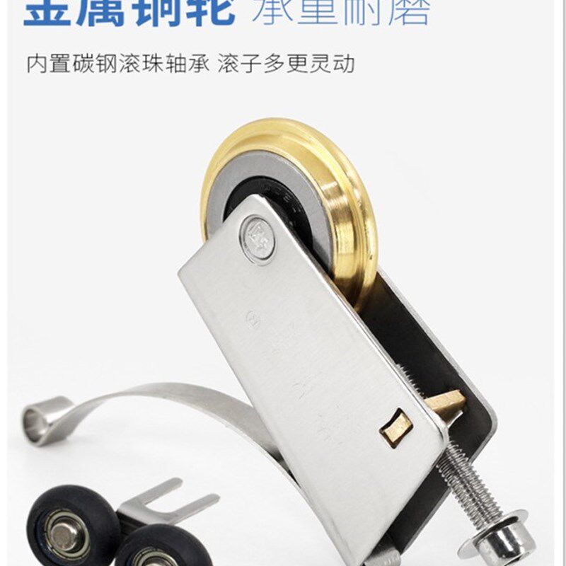 静音加强推拉门地滑轮衣柜移门浴室门上下轨道轮壁柜单轮家具五金