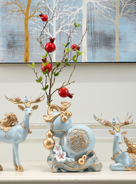 创意实用结婚乔迁礼品家居摆设客厅玄关电视柜酒柜软装饰品鹿摆件