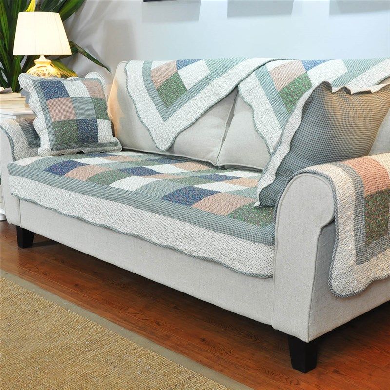 北欧拼布全棉布艺四季通用防滑纯棉组合沙发垫子坐垫沙发巾靠背巾