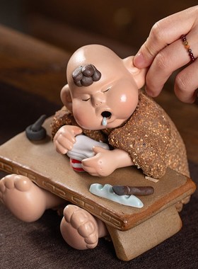 送同学朋友手工泥塑娃娃可爱陶瓷摆件客厅装饰毕业礼物六一儿童节