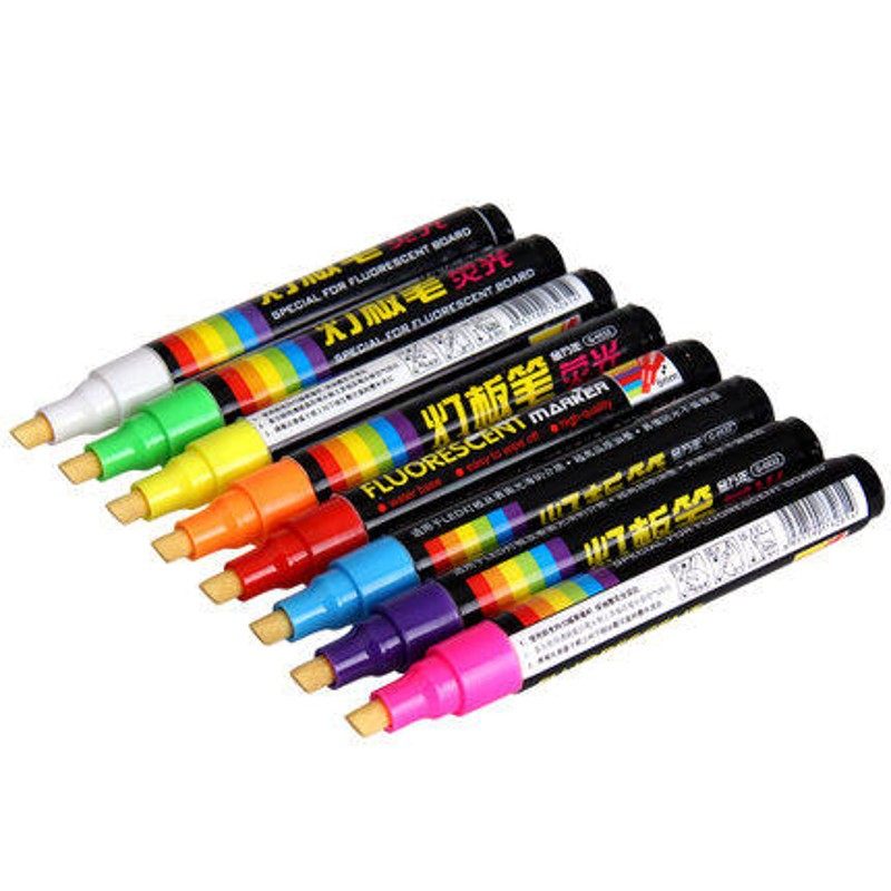 包邮金万年灯板笔 LED荧光笔 电子荧光板配用笔(8色套装)G-0532