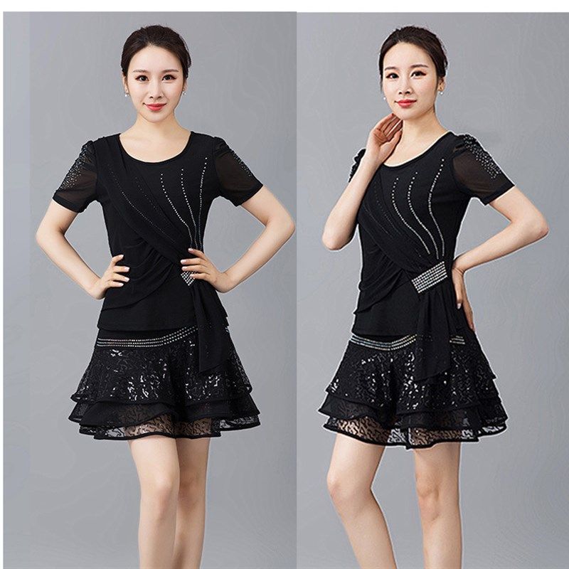 水兵舞服装女中短袖2020新款吉特巴拉丁舞蹈服三步踩表演出服上衣