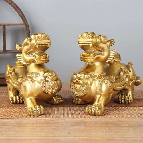 铜貔貅 福站貔貅摆件工艺品用品 财富貔貅 财福貔貅