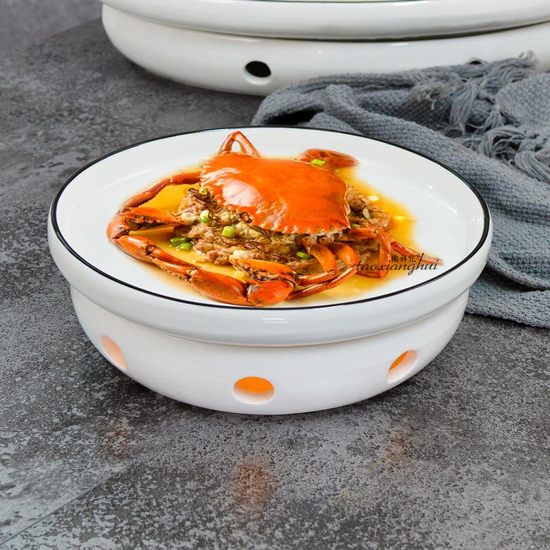蜡烛加热明炉陶瓷保温菜盘汤盘酒店餐厅干锅特大号鱼盘特色餐具