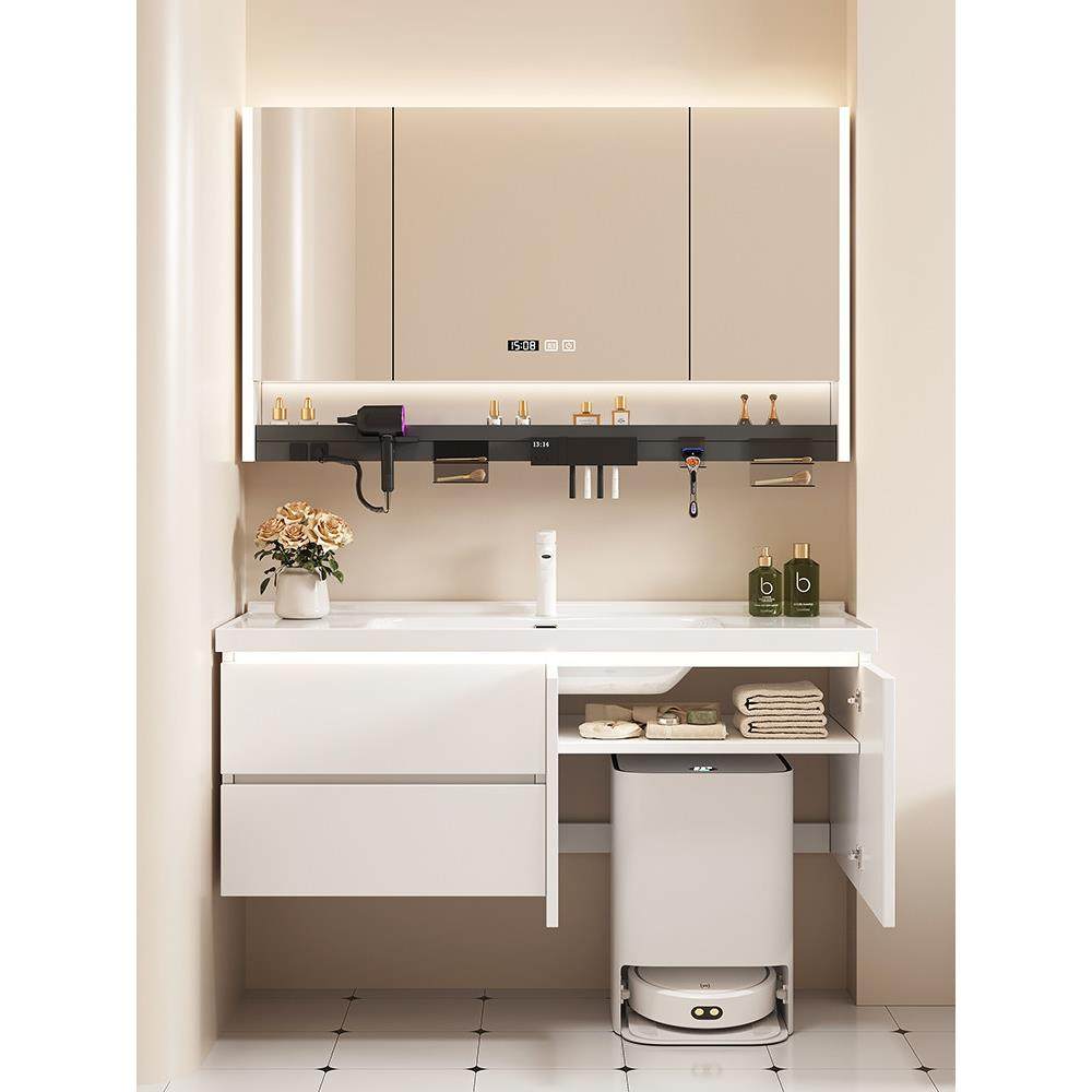 扫地机器人浴室柜基站收纳陶瓷一体洗手洗脸盆柜组合卫生间洗漱台,家装主材,浴室柜组合,淘宝优惠券,粉丝福利购,淘宝优惠卷