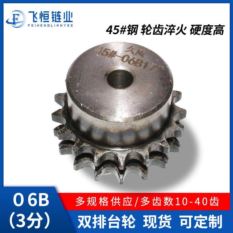3分06B-2-45钢双排带台链轮-10121314151617181920212223-45齿