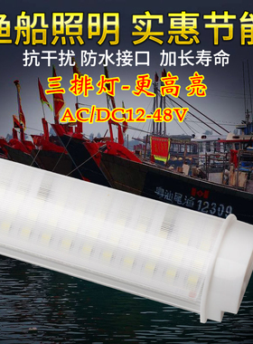 渔登 船用抗干扰防水LED灯管 12V24V110V220V高亮LED防水渔船灯管