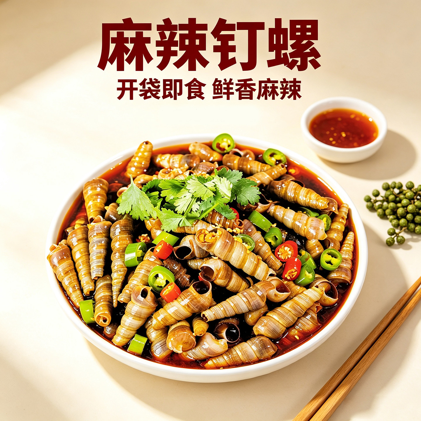 麻辣钉螺开袋即食捞汁小海鲜真空锁鲜香辣海钉螺蒜香海螺肉下酒菜