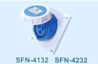 SFE上丰防水工业插座SFN-4232 32A 三极暗装斜座 IP67 三芯插座