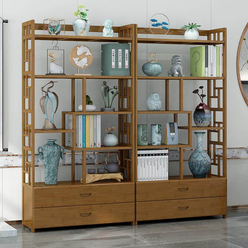 博古架实木中式书架古董架子家具茶叶茶柜展示柜置物架一件起批