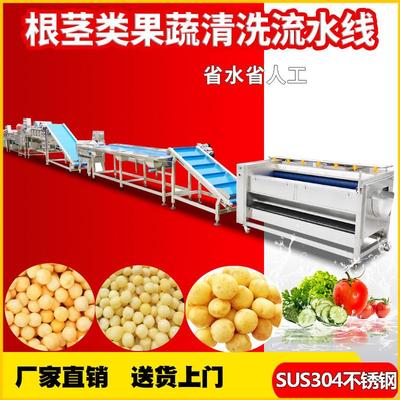 商用叶类菜净菜生产线 中央厨房加工设备 泡菜涡流清洗全套设备