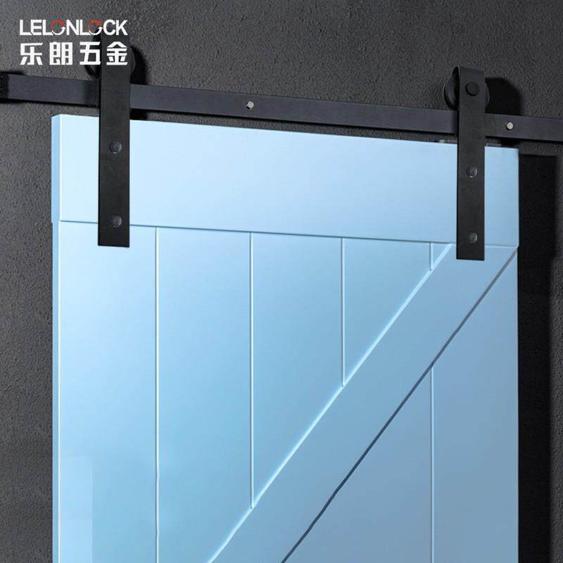 乐朗J型谷仓门导轨承重150KG美式谷仓移门木门吊轨趟门推拉门导轨