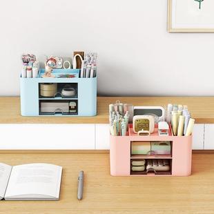 收纳透明抽屉盒子创意大容量儿童女孩学生办公室桌面摆件笔筒储物