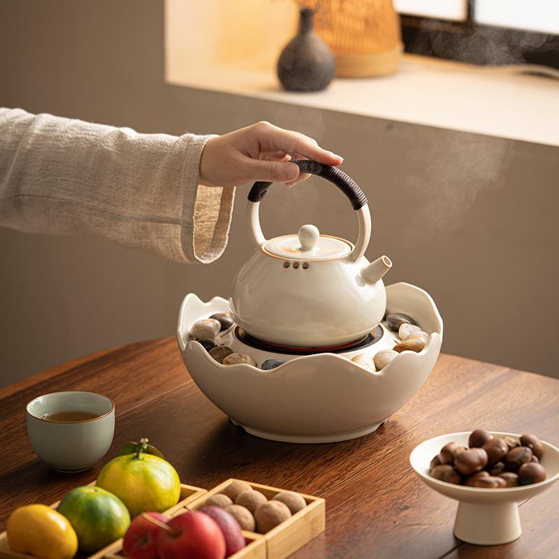 围炉煮茶家用泡茶全套陶瓷电陶炉煮茶器罐罐壶烤奶茶煮茶炉煮奶罐