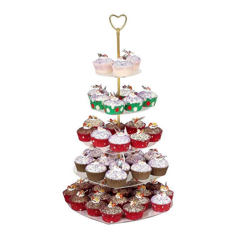 5层心形透明亚克力蛋糕架 婚礼水果糖果架糕点摆放架 Cake Stand