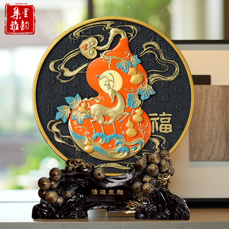 福禄如意福鹿葫芦摆件乔迁新居礼品工艺品玄关柜酒柜博古架装饰品
