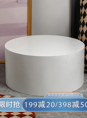 白色试衣台落地摆件底座地台子加厚圆形展示台主播拍摄道具圆柱