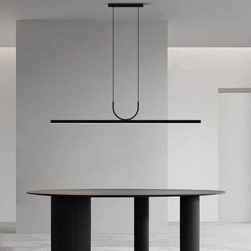 现代简约长条餐厅吊灯家用设计客厅LED装饰灯创意个性书房吧台灯