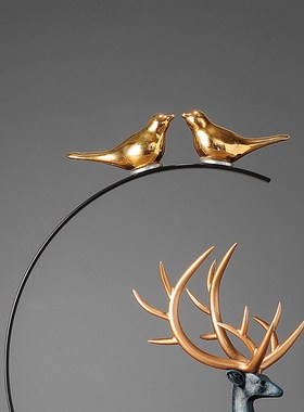 新中式创意鹿摆件卧室客厅装饰古典风公司老板办公室酒店开业礼品