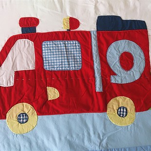 新品枕套单人枕头套成人儿童纯棉加厚绗缝夹棉枕套全棉蓝色汽车