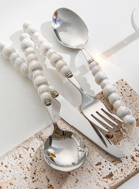 井柚不锈钢西餐餐具套装家用欧式创意高级感牛排刀叉勺三件套